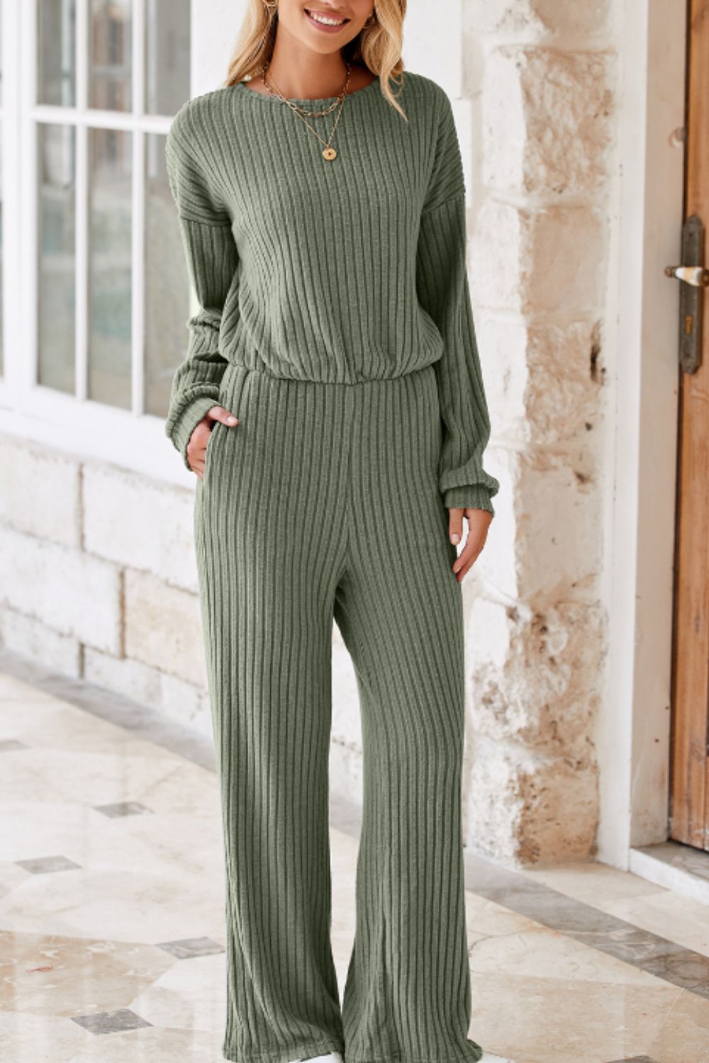 Round Neck Long Sleeve,yoga Jumpsuit