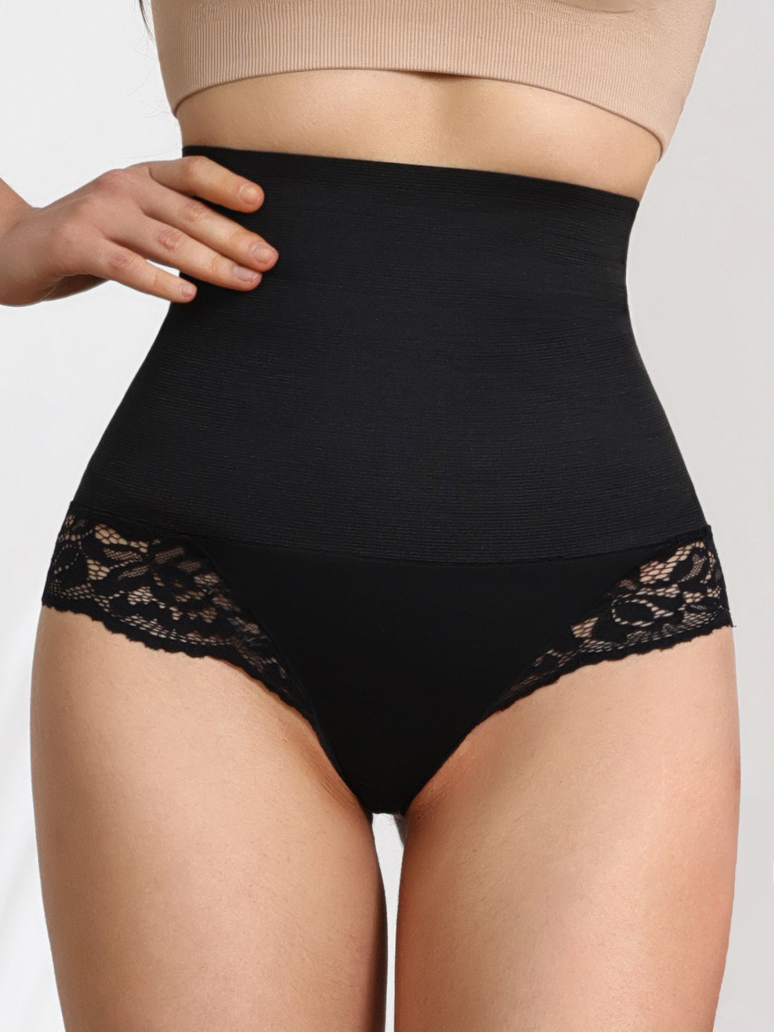 Lace Detail High Waist Shaping Panty