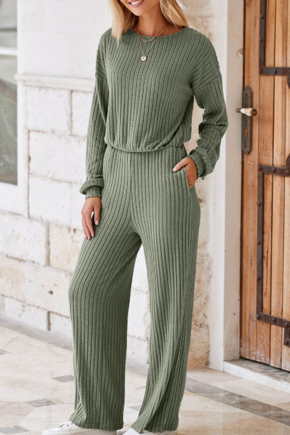 Round Neck Long Sleeve,yoga Jumpsuit