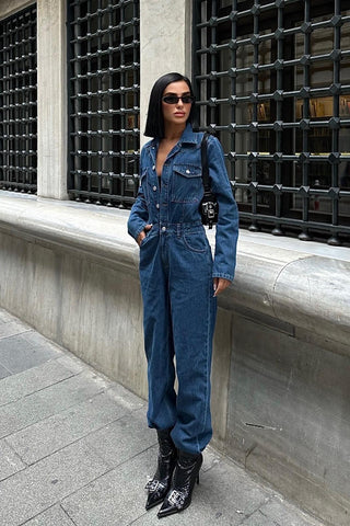 Chic and Modern Women's Denim Jumpsuit - Kroperia Collection