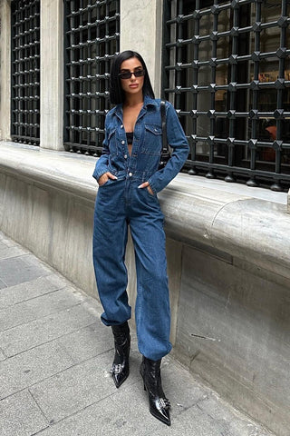 Chic and Modern Women's Denim Jumpsuit - Kroperia Collection